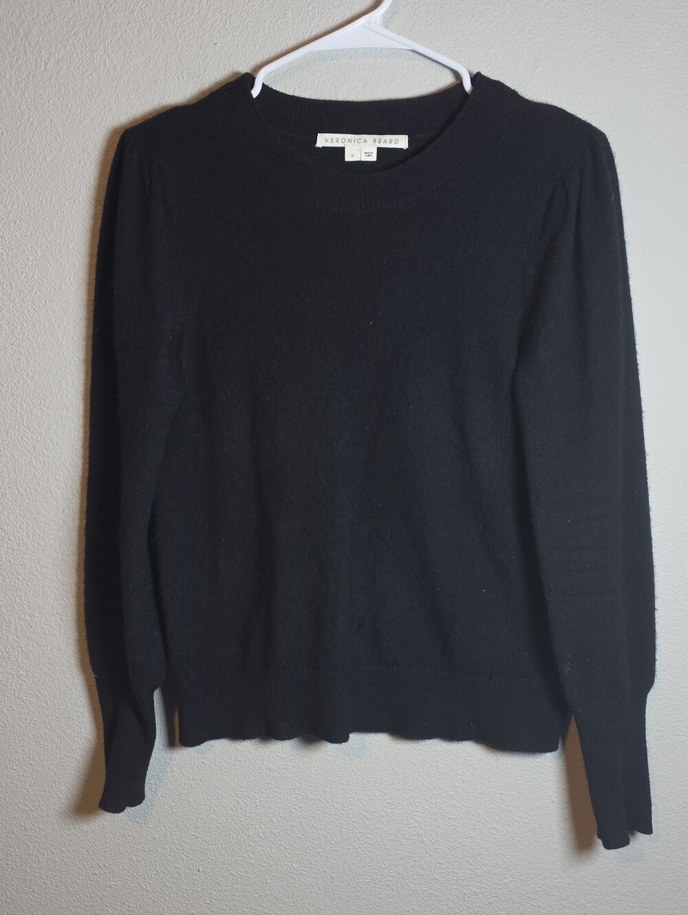 Veronica Beard 2021 Black Nelia Plain Cashmere Pullover Size Small **Flaw